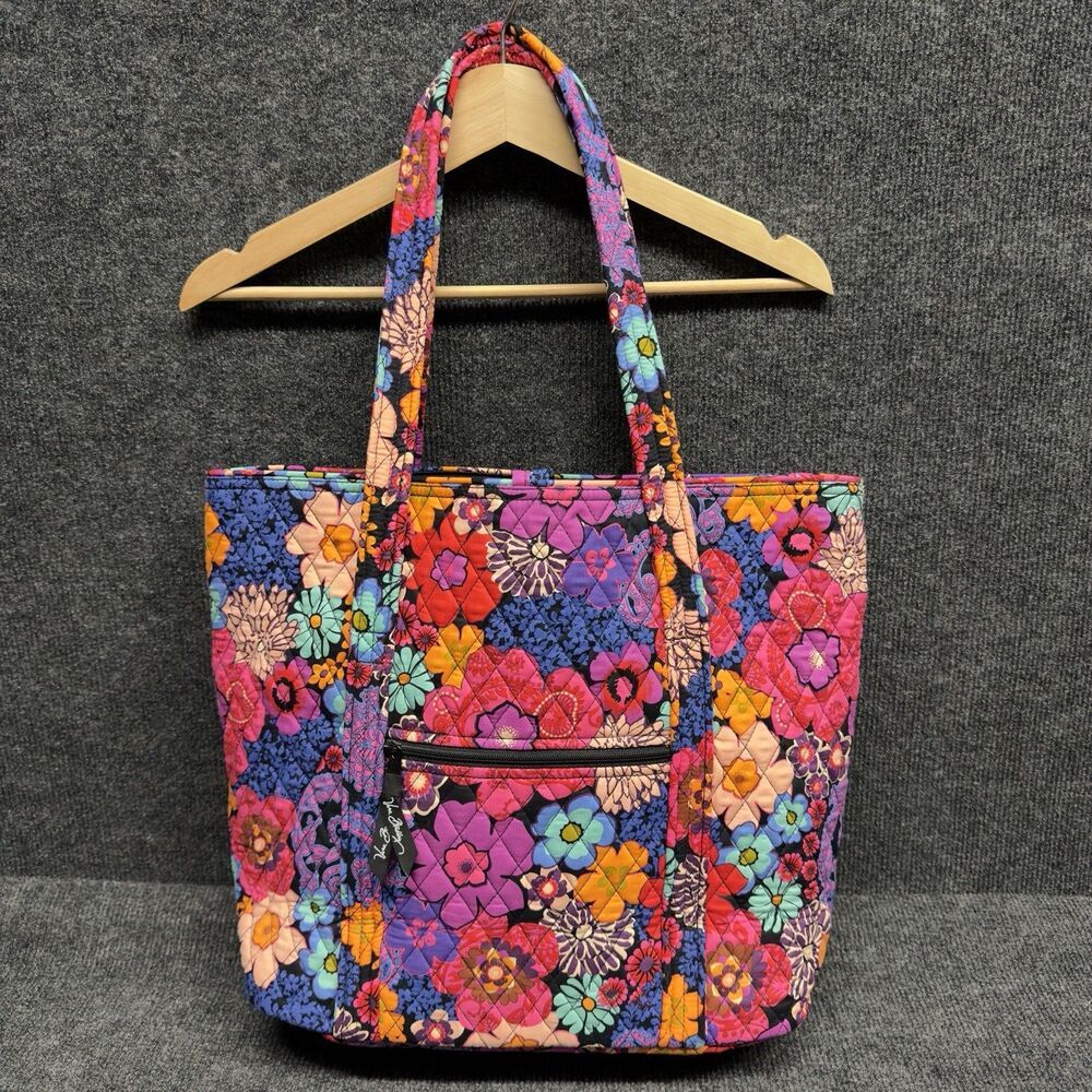 Vera Bradley Quilted Cotton Tote Bag in Floral Fiesta - Retired Print